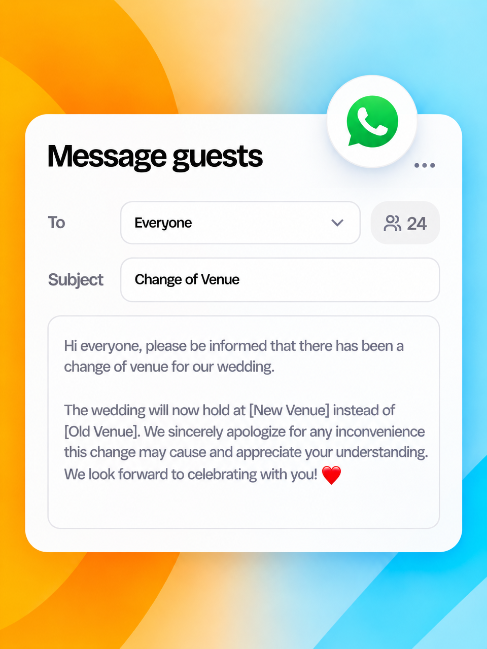 Messaging guests on WhatsApp